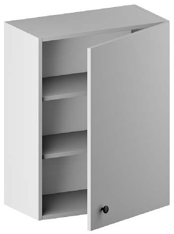 WALL CABINET. 1 door, 2 height adjustable - removable shelves