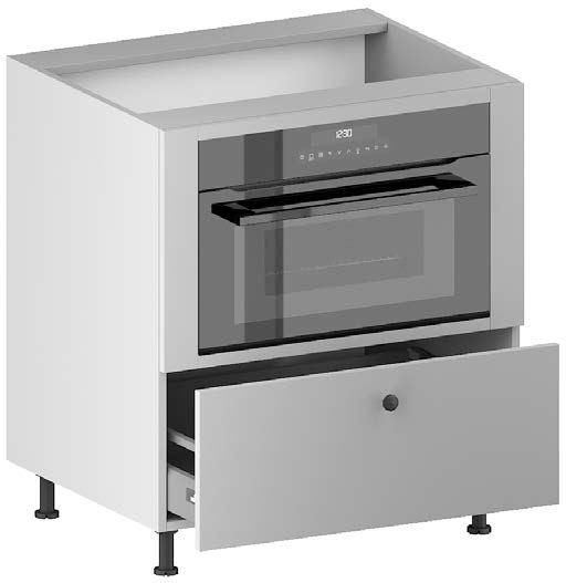 MICROWAVE BASE CABINET. 1 aperture, 1 drawer (InnoTech Atira drawer system), 4 legs